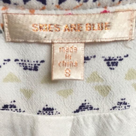 SKIES ARE BLUE MULTICOLOR PRINTED DRESS SZ S - Picture 7 of 7